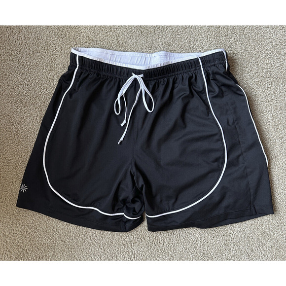 2 Athleta Take Two Running Shorts Double Layered Lined Women's Small Gray Black - Picture 4 of 9